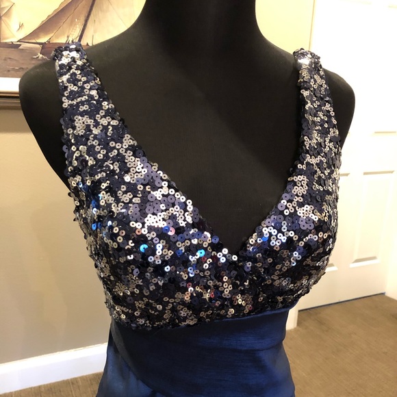 Navy Sequence Party Dress - Picture 2 of 4